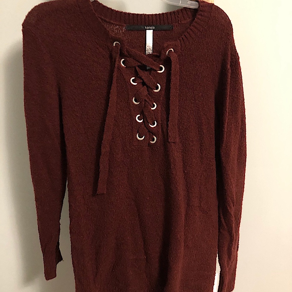 Kensie Lace Up Sweater